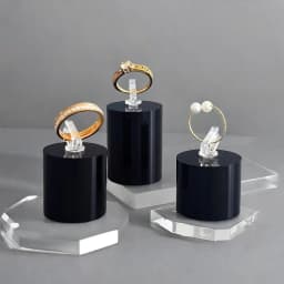 Clear Acrylic Ring Holder Display Stands Jewelry Organizer with Clips Joyeros Organizador De Joyas Packaging Storage Props Riser