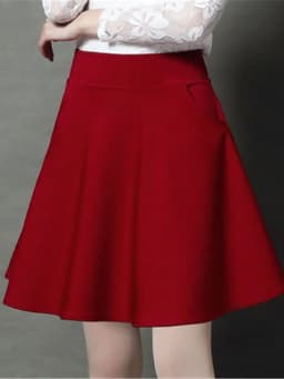 Skirts Women Size M-3XL Pleated Solid Pocket Elastic Waist Middle Skirt Trendy All-match Office Lady Skin-friendly Elegant