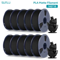 SUNLU 10Roll PLA Matte Filament 1.75mm 1kg Spool (2.2lbs) Smooth Matte Finish Neatly Wound Filament Fit Most FDM Printer