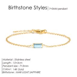 EMANCO Stainless Steel Bangle 7*3MM Square Birthstone Bracelet Sparkling High-end Rhinestone Accessories Gift