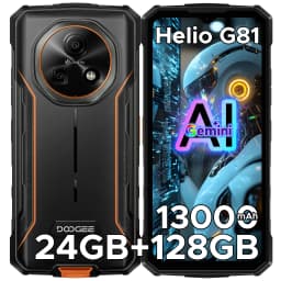 Doogee Fire 5 Pro Rugged Smartphone 13000Mah Battery 24Gb Ram(4Gb+20Gb) 128Gb Rom 6.6'' Display Helio G81 Android 16 Smartphone