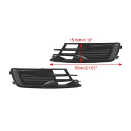 Artudatech 2PCS Front Bumper Foglight Cover Grill Fit for Audi A6 C7 2014-2018 Black Chrome