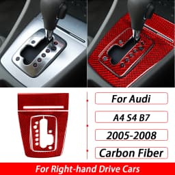 For Audi A4 S4 B7 2005-2008 Car Accessories Real Carbon Fiber Gear Shift Panel Set Cover Trim Interior Sticker Modification