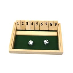 Shut The Box Dice Board Game Wooden Flaps & Dices Game 4 Players Pub Bar Party Supplies Family Entertainment For Kids & Adults