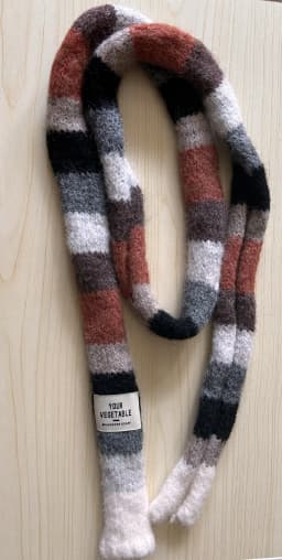 2024 Knitted Wool With Warm Color Splicing Contrast Striped Sausage Thin Scarf
