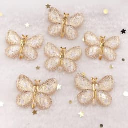 Resin Shiny Colorful Crystal Butterflies Flatback Rhinestone 1 Hole Appliques Ornaments 10pcs Home Figurines decor Crafts