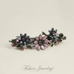 Elegant Floral Hair Clip Alloy Spring Clasp with Rhinestones Minimalist Ponytail Holder for Back Head Women Hairpin