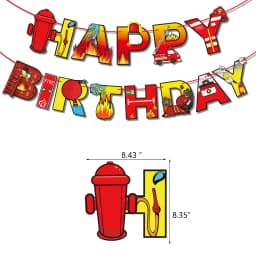Fireman Cake Topper Cupcake Toppers Fire Hydrant Truck Firefighter Helmet Theme for Kids Boy Girl Happy Birthday Cake Decoration