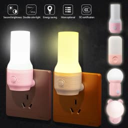 Bedside Lamp Night Light EU US Plug LED Night Light AC220V Bedroom Lamp Gift for Children Cute Night Lamp for Corridor WC