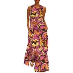 Retro Psychedelic Op Art Dress Black White Circles Night Club Maxi Dress Street Wear Bohemia Long Dresses Summer V Neck Vestidos