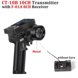 HotRC CT-10B 10CH Transmitter Color Screen Metal/Plastic Handwheel Remote Control 4/6/8/10CH Gyro Receiver for RC Car Truck Boat