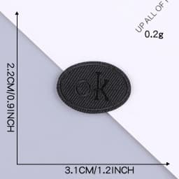 Self Adhesive Small Black Embroidery Patches for Clothing Jeans Iron on Clothes Sticker OK Sport Letter Applique DIY Hole Repair