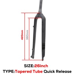 MTB Full Carbon Fiber Rigid Fork,Straight/Tapared Tube Bicycle Fork,9*100mm Quick Release,Thru Axle 15*100mm,26/27.5/29 Inch