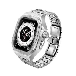 Luxury Stainless Steel Mod Kit for Apple Watch Ultra 49MM 2/1 for IWatch Series Ultra Liquid Silicone Strap Replace Accessories