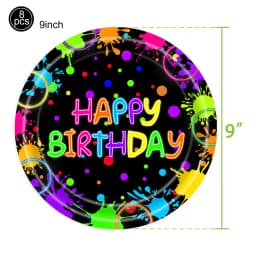 Neon Party Tableware Tablecloths Cups Plates Banner Napkins Straws Balloons Neon Glow Birthday Party Decoration Supplies