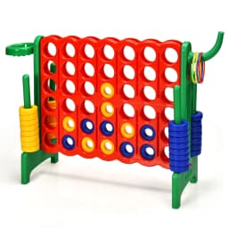 DORTALA Giant 4 in a Row Game Jumbo Connect 4 Garden Games w/42 Rings Basketball Hoop Orange/Blue/White/Red/Grey/Green