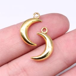 10pcs Moon Charms For Jewelry Making Antique Bronze Silver Color Pendants Making DIY Handmade Tibetan Finding Jewelry