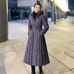 Long Down Cotton Coats Womens Black Parkas 2025 New Winter Warm Jacket Female Hooded Cotton-padded Coat Thicken Warm Puffer Coat
