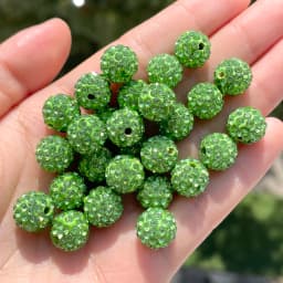 10pcs 6/8/10mm Czech Crystal Rhinestones Pave Disco Ball Clay Beads Round Spacer Beads Charms for DIY Jewelry Making Bracelet