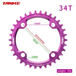 TANKE 104BCD MTB Chainring Round Narrow Wide Ultralight Mountain Bike 32T 34T 36T 38T 40T 42T 44T Crankset Tooth Single Disc