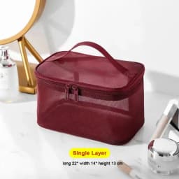 Women's Transparent Mesh Ideal for Cosmetics Makeup and Toiletries Kit for Travel Sales Success Make Up Organizer Bag