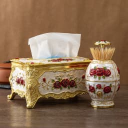 European light luxury pressing toothpick container Tissue box set household living room office tissue storage box Toothpick box