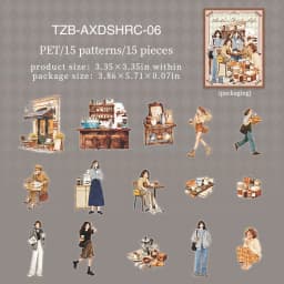JIANWU Vintage Life Flower Character Landscape Material Collage Scrapbooking PET Sticker Creative DIY Journal Stationery