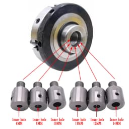 Sanou Lathe Chuck 3/4 Jaw Self-Centering K01-50 K01-63/ K02-50 K02-63 M14*1 Thread With Connecting Rod for Mini DIY Wood Lathe