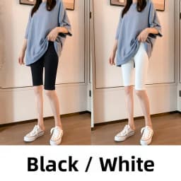 Women's Modal Short Pants Thin High Waist Elastic Slimming Black Base Layer Pants Can Be Worn outside Five-Quarter Length Summer