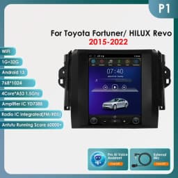 9.7 4G Wireless Carplay Android Auto Car Radio Multimedia for Toyota Fortuner / HILUX Revo 2015 - 2022 Video Player