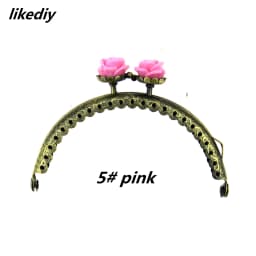 1 Piece 8.5 CM Antique Bronze Rose Head Metal Purse Frame Semicircle Kiss Clasp Lace DIY Bag Accessories