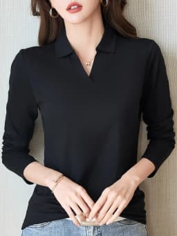 Women's Casual Chic Shirt - Long Sleeve, Button Detail, Semi-Sheer Cotton Blend, Machine Washable - Perfect for Spring & Fall