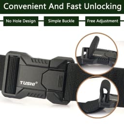TUSHI Luxury Metal Quick Release Pluggable Buckle Belt For Men Durable Elastic Tactical Belts Cowboy Outdoor Stretch Work Belt