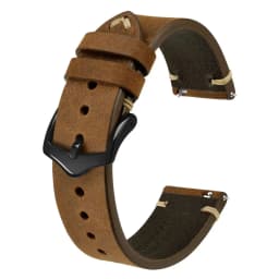 BISONSTRAP Crazy Horse Leather Watch Strap Bands,18mm 20mm 22mm,for Smartwatch Huawei Samsung Galaxy Gear,Black Green Brown