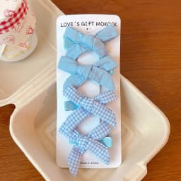 2026 4PCS/Set Kids Hair Clips Gingham Floral Bow Hair Barrettes No Hurt Hair Non Slip Soft Fabric Toddler Girls Accessories Gift