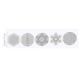 New Geometric Pattern Metal Energy Copper Stickers Flower Life Tree Pyramid For Epoxy Resin Material Jewelry Making Decoration