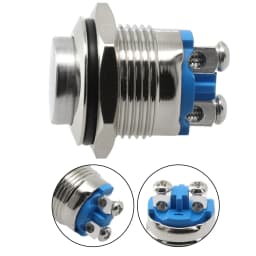 12V 16mm Metal Waterproof Push Button Momentary On Off Horn Switch Brass Waterproof Contactor Relay Control Switch