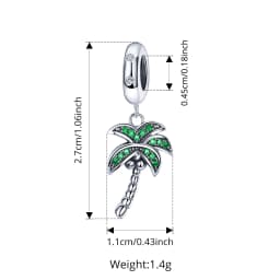 WOSTU Copper Heart Charm Rose Four-leaf Pendant Plated White Gold Fit 0.45cm Bracelet Original For Women  Fashion Jewelry Gift