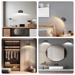 Led Wall Lamp Touch Control Remote 360 Rotatable USB Recharge Wireless Portable Night Light For Bedroom Reading Lamp