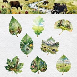 JIANWU Leaf Viewing Series Vintage Maple Leaf Scene Landscape Material Collage Scrapbook Sticker Creative DIY Journal Stationery