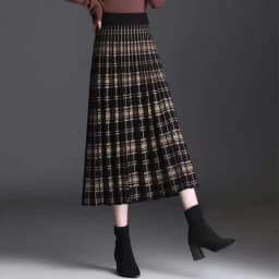 Plaid Skirt Winter Thick Woolen Half-Length Skirt 2025 New High-Waist Plaid A-Line Large Skirt Apring Autumn Elegant