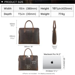 CONTACT'S Genuine Leather Men Business Bag Leather Briefcase Tote Laptop Bags High Quality Men's Bag Handbag for 14.2" Macbook