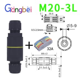 IP68 L12 L16 L20 L25 Waterproof Cable Connector 2/3/4Pin Screw Wiring Terminal Wire Connectors for Electrical Light Junction Box