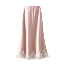 New In Summer Lace Patchwork Satin Long Skirt For Women 2026 Elegant Fashion High Waist A-line Black Skirts