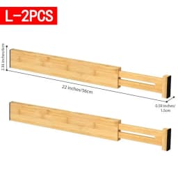1/2/4Pcs Bamboo Drawer Dividers Organizers Adjustable Expandable Spring Loaded Drawer Separators for Kitchen Bedroom Dresser