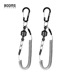 Booms Fishing Magnetic Net Release Holder With Coiled Lanyard Fly Fishing Tool Strong Magnet Carabine Anti-Drop Rope Accessories