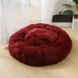 Washable Soft Long Plush Dog Bed with Zipper Cat Bed Small Medium Large Dog Round Thickened Kennel Cat Bed Blanket Couch for Dog