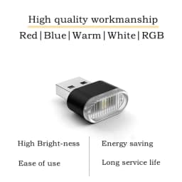 Mini USB Light LED USB Night Light 5 Styles Modeling Car Ambient Light Neon Interior Light Car Jewelry Decorative Ambient Light