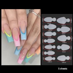 Dual Nail Forms Mould French Sticker Reusable Soft Silicone Pads for Nail Mold Gel Extension Quick Building Manicure Tools