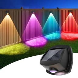 1pcs Outdoor LED Solar Wall Light 3 Colors RGBW Waterproof Peak Project Spotlight for Garden Yard Porch Pathway Patio Home Decor